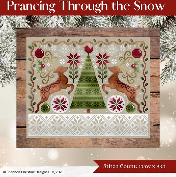 Shannon Christine Designs Counted Cross Stitch Pattern ~ Prancing Through the Snow