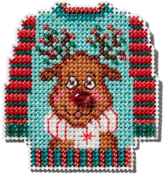 Mill Hill 2024 Winter Holiday Beaded Cross Stitch Ornament kit ~ Ugly Sweater