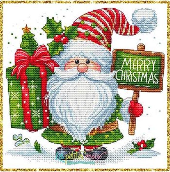 Merry Christmas Counted Cross Stitch Pattern by Les petites Croix de Lucie