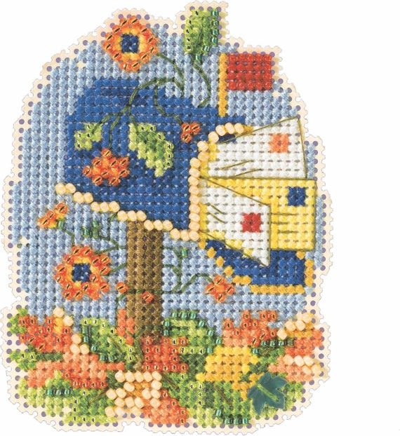 Mill Hill 2022 Autumn Harvest Beaded Cross Stitch Kit ~ Fall Mailbox ~ MH182224