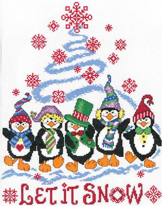 Penguin Dance Counted Cross Stitch Pattern designed by Ursula Michael