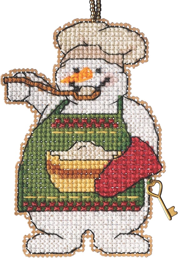 Mill Hill Snow Fun Collection Charmed Ornament Kit ~ Cooking Snowman ~