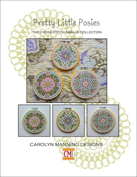 Pretty Little Posies Counted Cross Stitch Pattern by CM Designs /  Carolyn Manning Designs - Printed Pattern