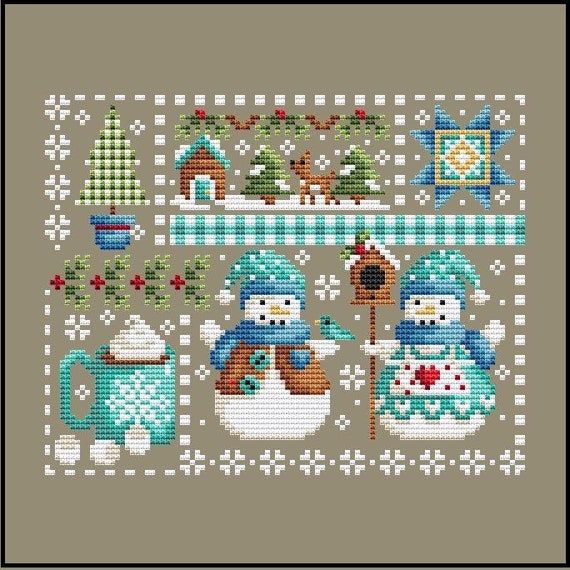 Shannon Christine Designs Counted Cross Stitch Pattern ~ Winter Snow Fun