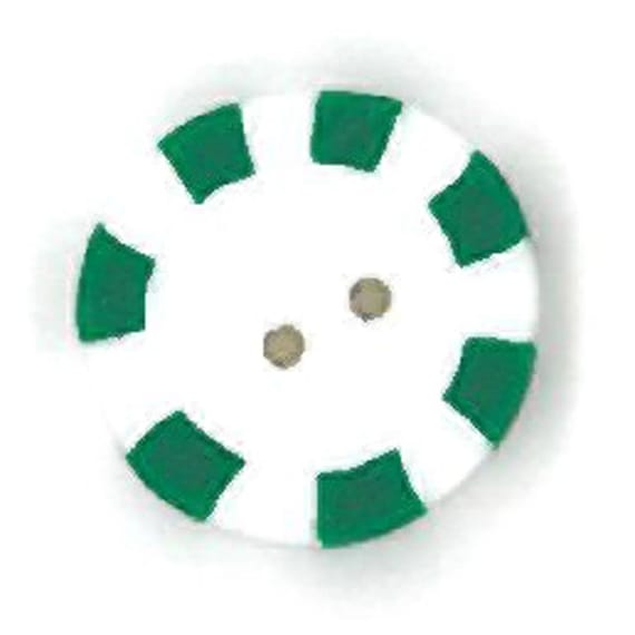 Just Another Button Company Polymer Clay Button ~ Small Green Peppermint ~ 4416.s