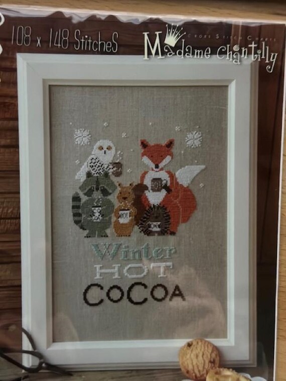 Winter Hot Cocoa ~ Counted Cross Stitch Pattern designed by Madame Chantilly