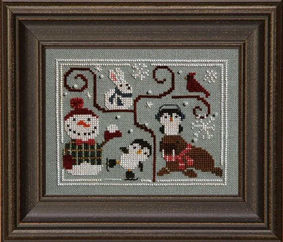 Bent Creek Counted Cross Stitch pattern ~ Oodles of Winter ~ Printed Pattern With Embellishment Beads