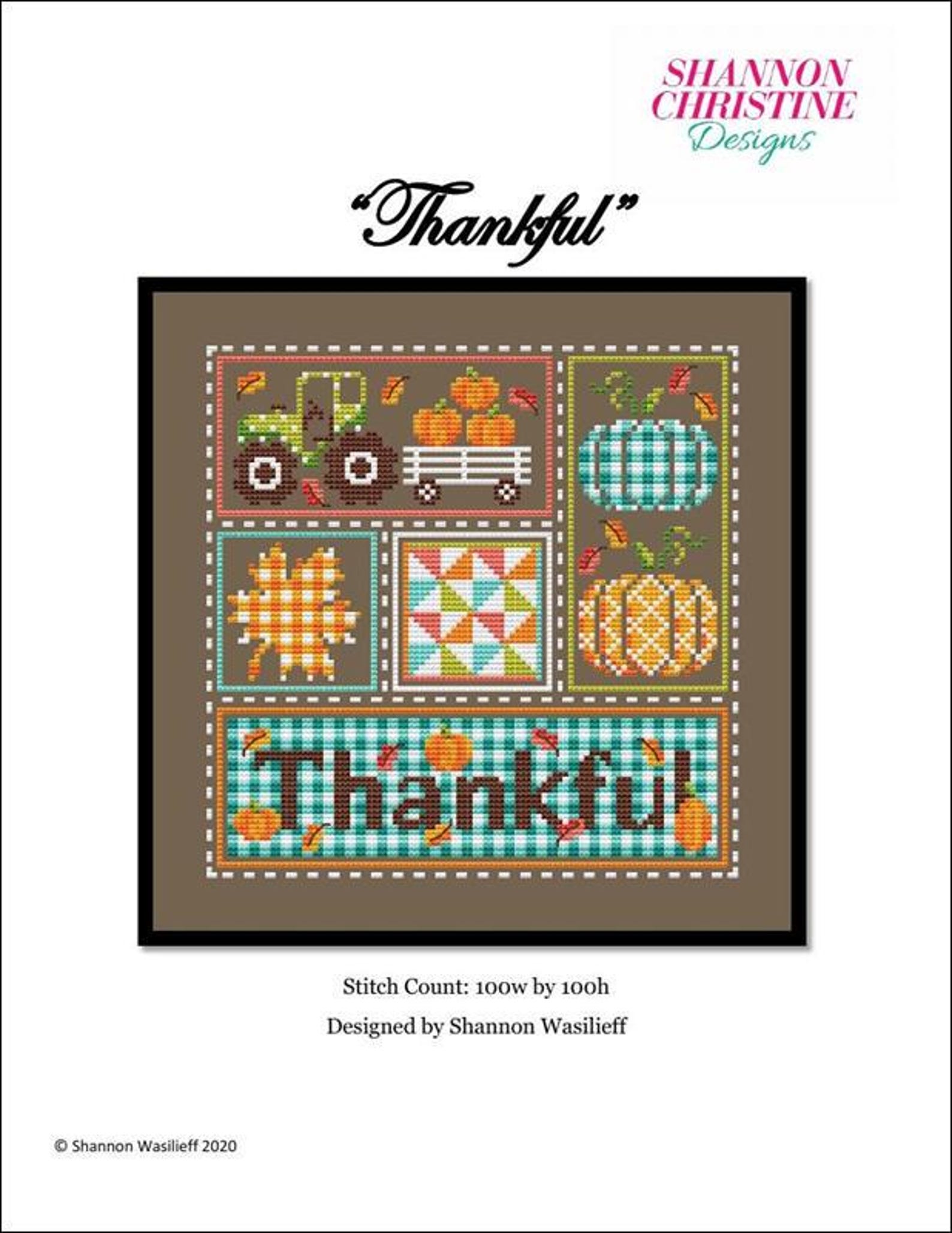 Shannon Christine Designs Counted Cross Stitch Pattern ~ Thankful ...
