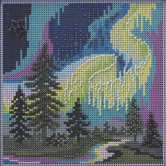 Mill Hill 2022 Winter Series Buttons & Beads Counted Cross Stitch Kit ~ Aurora Borealis ~