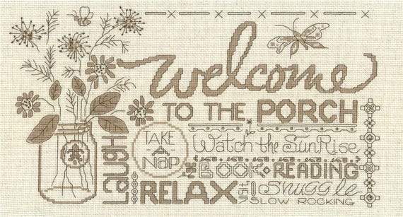 Porch Welcome Counted Cross Stitch Kit Designed by Diane Arthurs