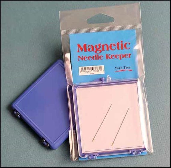 Magnetic Needle Keeper from Yarn Tree - Blue with Clear snap-close top