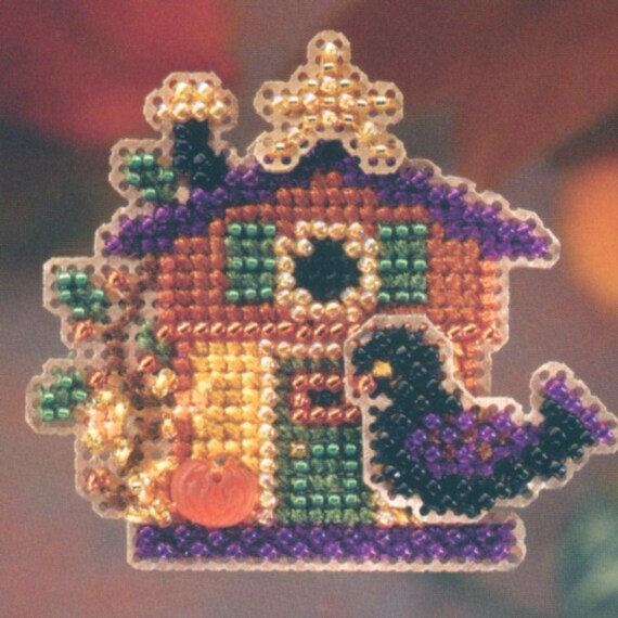 Halloween House Mill Hill Autumn Harvest Beaded Cross Stitch Kit