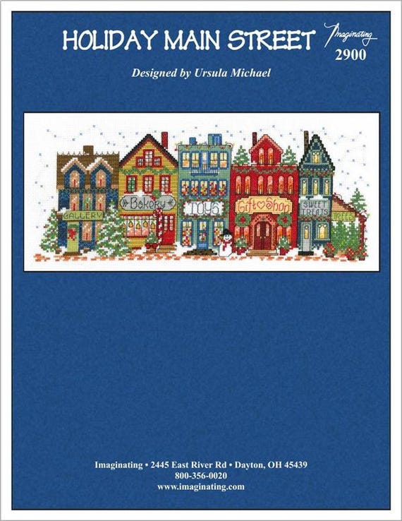 Holiday Main Street Counted Cross Stitch Pattern by Ursula Michael - Pattern only