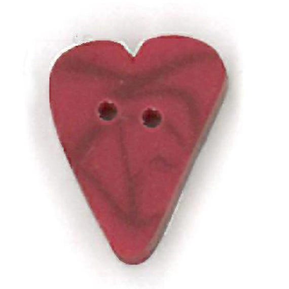 Just Another Button Company Polymer Clay Button ~ Small Red Velvet Heart  ~ 3340s
