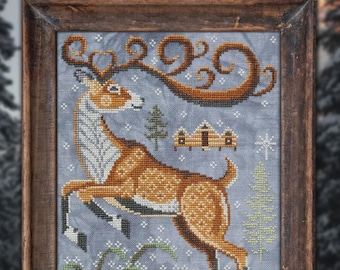 Cottage Garden Samplings Counted Cross Stitch Pattern ~ A Year in the Woods ~ The Reindeer #12