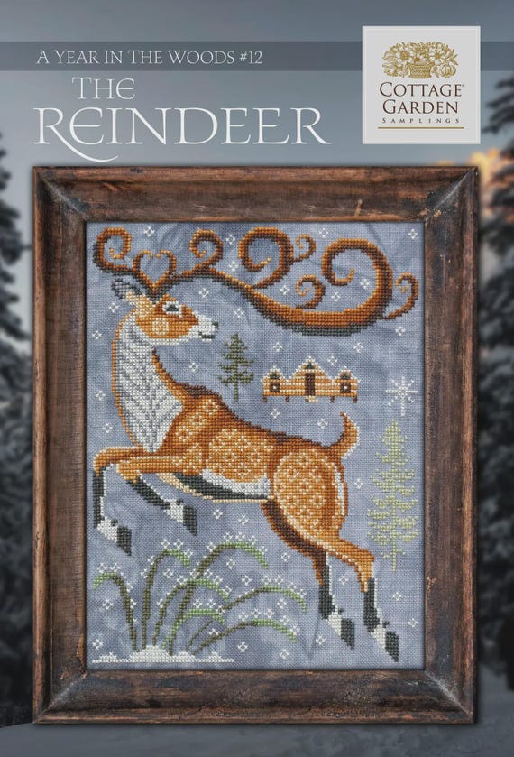 Cottage Garden Samplings Counted Cross Stitch Pattern ~ A Year in the Woods ~ The Reindeer #12