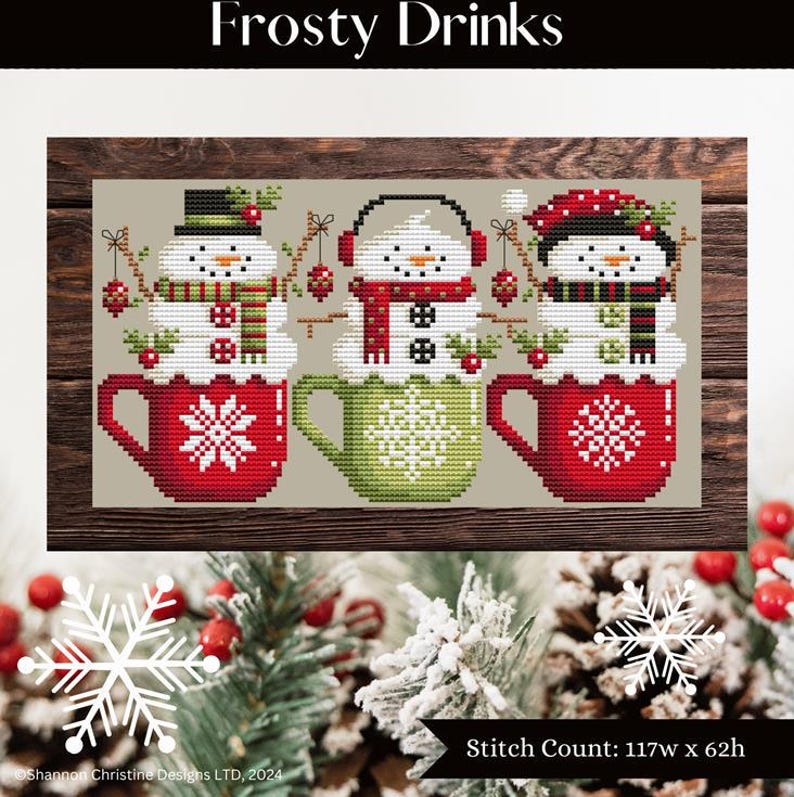 Shannon Christine Designs Counted Cross Stitch Pattern ~ Frosty Drinks ...