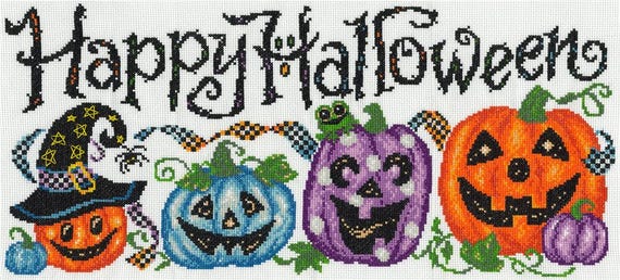 Ursula Michael Imaginating Counted Cross Stitch Pattern Leaflet ~ Jack-O-Lattern Greeting Printed Pattern