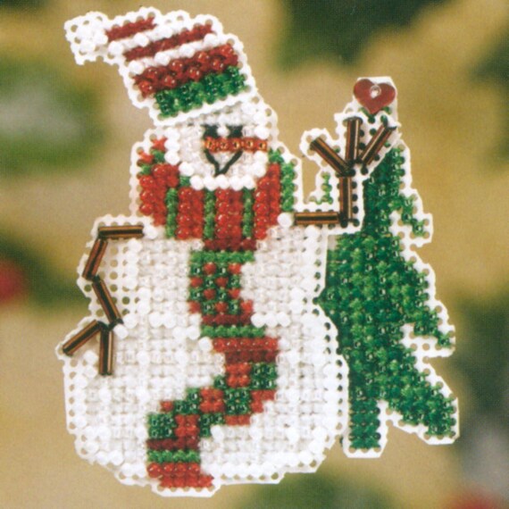 Mill Hill Winter Holiday Beaded Cross Stitch Kit ~ Smiling Snowman ~ MH18-7301