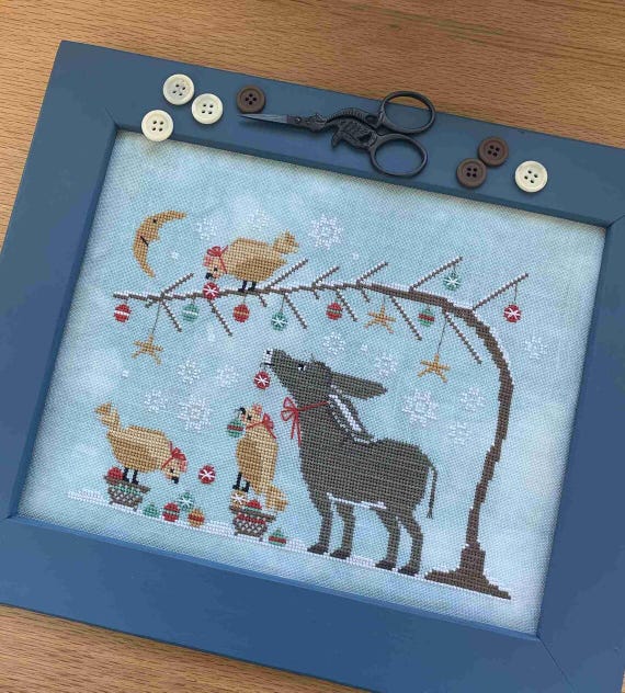 Chicken & Waffles Counted Cross Stitch Pattern by Stitches by Ethel - Printed Pattern