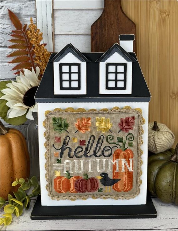 Hello Autumn Counted Cross Stitch leaflet by Erin Elizabeth Designs