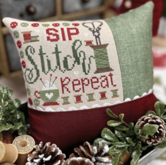 Primrose Cottage Stitches Counted Cross Stitch Chart ~ Sip, Stitch, Repeat ~ PCS122