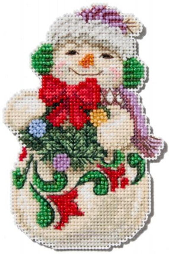 Mill Hill 2024 Jim Shore Beaded Cross Stitch Kit ~ Snowman with Earmuffs ~  JS202412