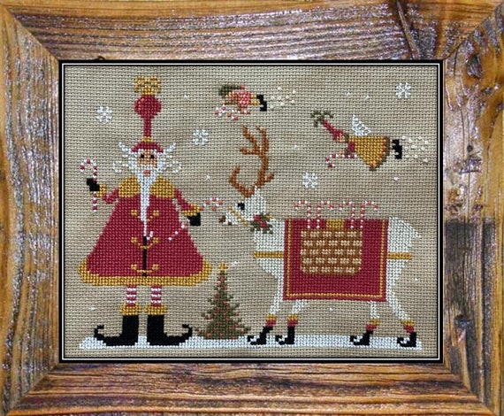 Nordic Santa I Counted Cross Stitch Pattern Leaflet by Twin Peak Primitives