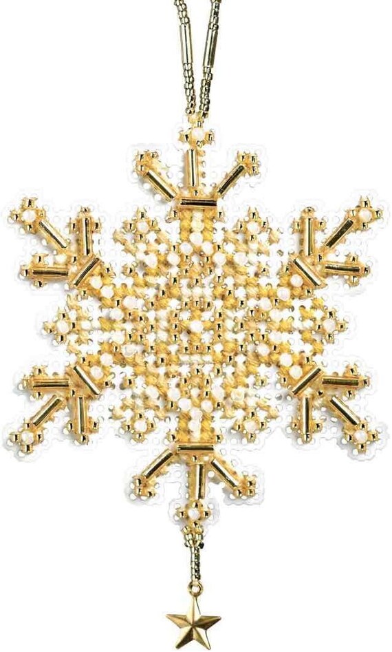 Mill Hill Snow Crystal Charmed Ornament Kit ~ Gold Crystal ~