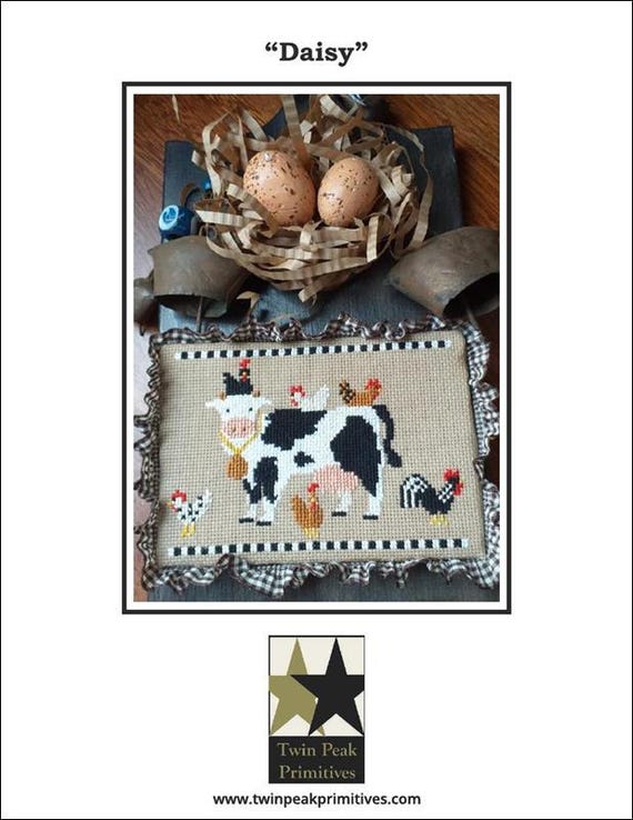 Daisy Counted Cross Stitch Pattern by Twin Peak Primitives