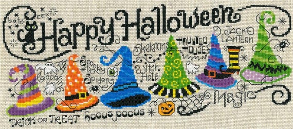Halloween Hocus Pocus Counted Cross Stitch Pattern designed by Ursula Michael
