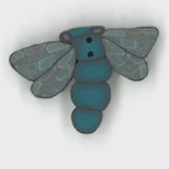 Just Another Button Company Polymer Clay Button ~ Wee Dragonfly ~ 1159w