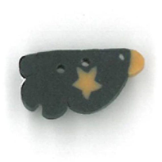Just Another Button Company Polymer Clay Button ~ Wee Raven Birdie ~ 1202w
