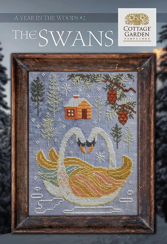 Cottage Garden Samplings Counted Cross Stitch Pattern ~ A Year in the Woods ~ The Swans
