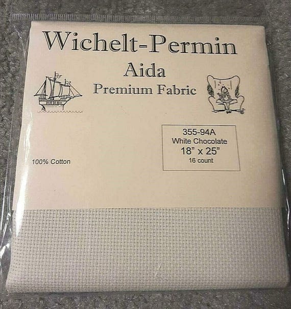 Wichelt - Permin 16ct Premium Aida Fabric for Needlework ~ White Chocolate 18" x 25" ~