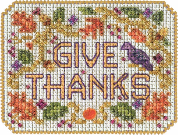 Mill Hill 2022 Autumn Harvest Beaded Cross Stitch Kit ~ Give Thanks ~ MH182222
