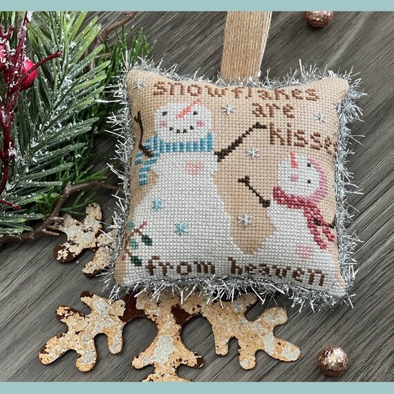 Snowflakes Are Kisses counted cross stitch pattern by Annie Beez Folk Art