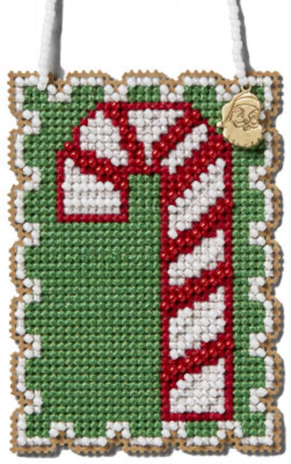 Candy Cane Mill Hill Holiday Stamp Charmed Ornament Kit