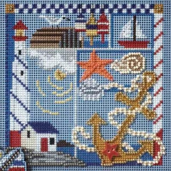 Mill Hill Spring Series Buttons & Beads Cross Stitch Kit ~ Seaside Sampler