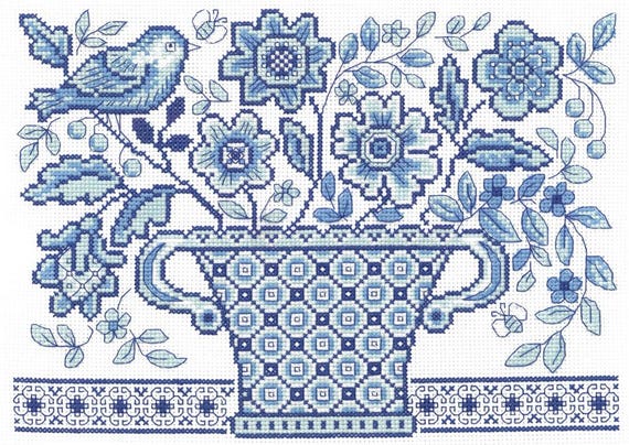 Diane Arthurs Counted Cross Stitch Pattern ~ Bluebird Bouquet ~ 3549