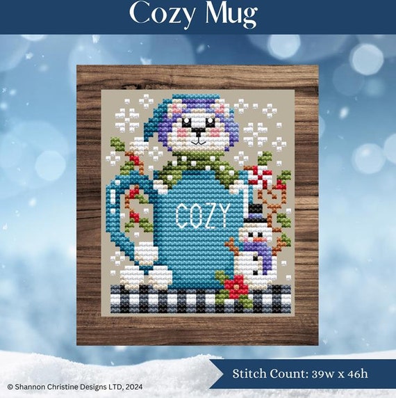 Shannon Christine Designs Counted Cross Stitch Pattern ~ Cozy Mug