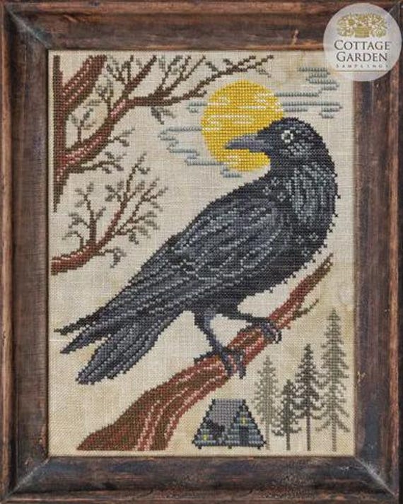 Cottage Garden Samplings Counted Cross Stitch Pattern ~ A Year in the Woods II ~ The Crow #4