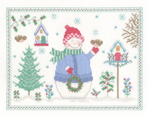 Cathy Bussi Counted Cross Stitch Pattern Leaflet ~ Snowy's Garden ~ Printed Pattern