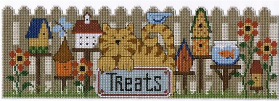 Diane Arthurs Counted Cross Stitch Pattern ~ Cat Treats ~ Jar Wrapper ~ Printed Pattern