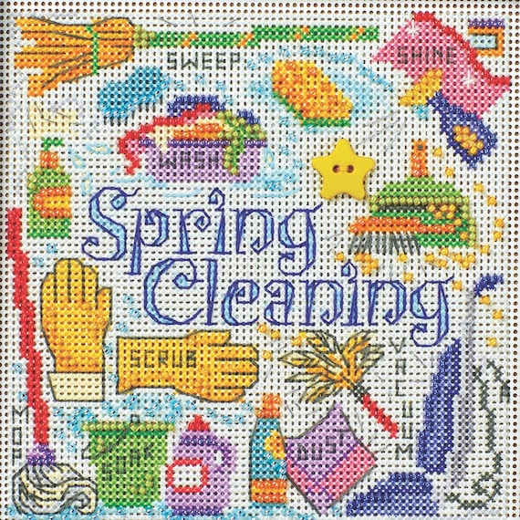 Mill Hill 2024 Spring Series Buttons & Beads Cross Stitch Kit ~ Spring Cleaning