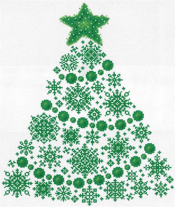 Holiday Tree Counted Cross Stitch Pattern by Ursula Michael
