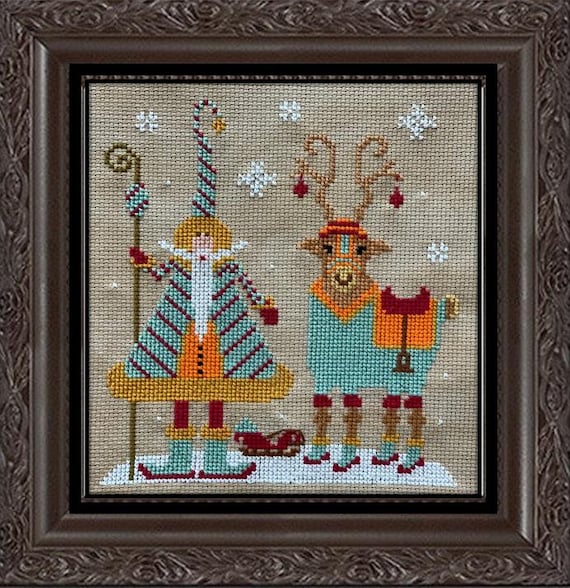 Nordic Santa II Counted Cross Stitch Pattern Leaflet by Twin Peak Primitives