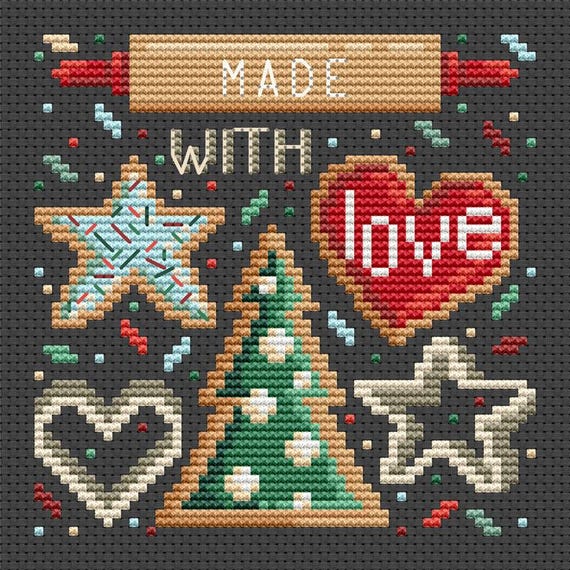 Made With Love Counted Cross Stitch leaflet by Erin Elizabeth Designs