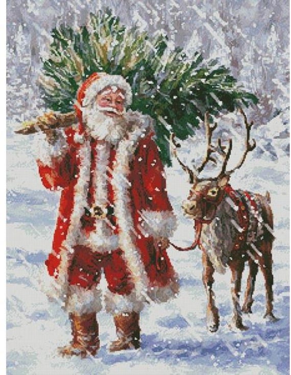 North Pole Tree Counted Cross Stitch Pattern by Artecy Cross Stitch