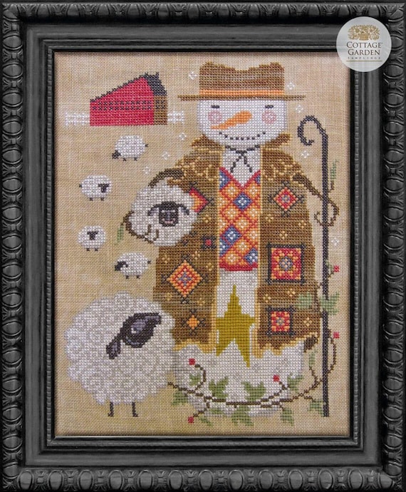 Cottage Garden Samplings Counted Cross Stitch Pattern ~ The Shepherd #3 ~ Snowman Collector Series